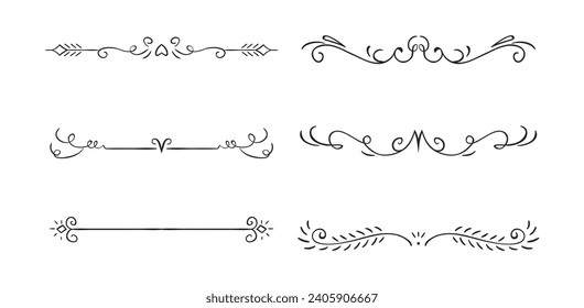 Set of hand drawn text ornaments	
