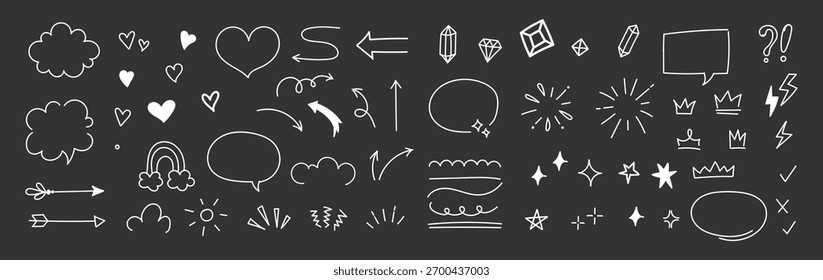 Establecer marcador de garabato de textura dibujado a mano. Textura de dibujo a mano. Ilustración vectorial.