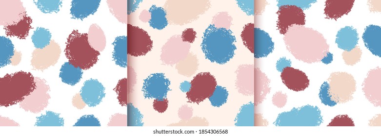 set of hand drawn textures. Dots,  made with ink. Isolated Vector Illustration. Pastel hand drawn patterns