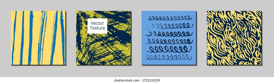 Set of hand drawn textures and lines. Doodle style. Vector grunge modern textured brush stroke, doodle, scribbled. Abstract elements. Collection of modern background, posters, template, cards, banners