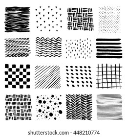 Set of Hand Drawn textures made with ink. 