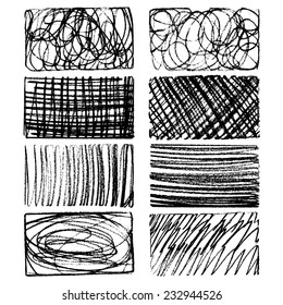 Set of Hand Drawn Textures in the rectangle shape