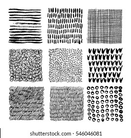 Set Hand Drawn Marker Ink Patterns Stock Vector (Royalty Free) 394441594