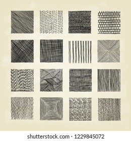 Set Hand Drawn Textures Vector Illustration Stock Vector (Royalty Free ...