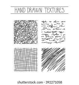 A set of hand drawn textures. Vector.