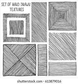 Set of Hand Drawn Textures. For your design, made in vector.