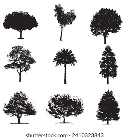 Set of hand drawn Tree vector