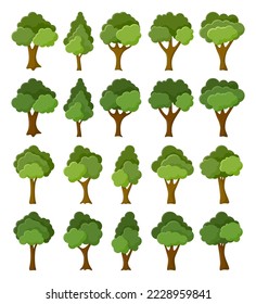 Set of hand drawn trees