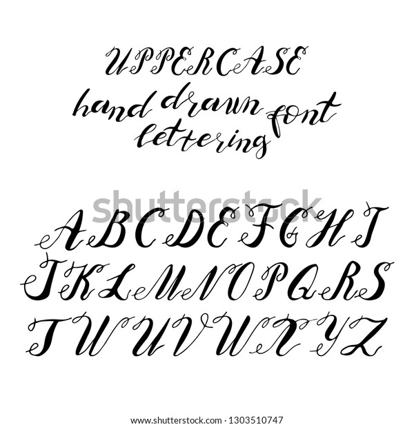 Set Hand Drawn Typeface Handwritten Characters Stock Vector (Royalty ...