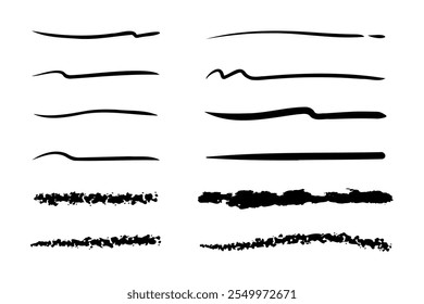 Set of hand drawn underline.