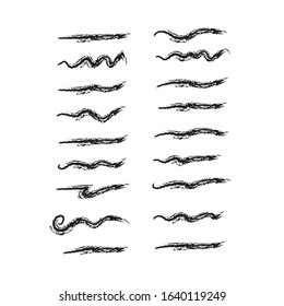 Set Of Hand Drawn Underline . Doodle Design Vector