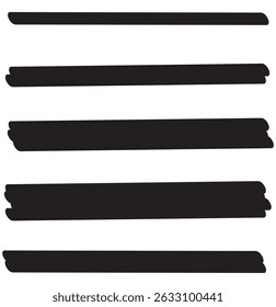 Conjunto de sublinhado desenhado à mão. Coleção de elementos de rabisco do marcador. Traços desenhados à mão, sublinhados, marcas de pincel de onda. Conjunto de vetores isolado em fundo branco. Eps 10