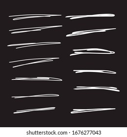 Set of hand drawn underlines EPS Vector