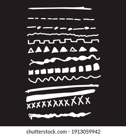 Set of hand drawn underlines EPS Vector
