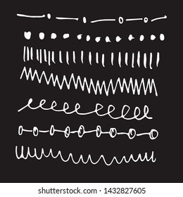 Set of hand drawn underlines. Handmade strokes EPS Vector