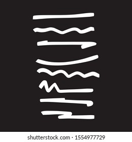 Set of hand drawn underlines. Handmade strokes EPS Vector