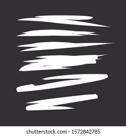 Set of hand drawn underlines. Handmade strokes EPS Vector