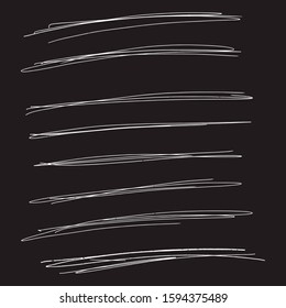 Set of hand drawn underlines. Handmade strokes EPS Vector