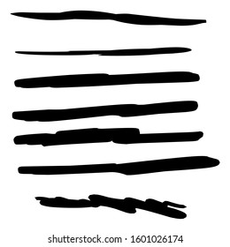 Set of hand drawn underlines. Handmade strokes EPS Vector