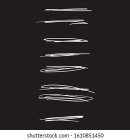 Set of hand drawn underlines. Handmade strokes EPS Vector