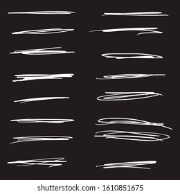 Set of hand drawn underlines. Handmade strokes EPS Vector