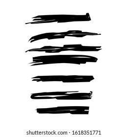 Set of hand drawn underlines. Handmade strokes EPS Vector