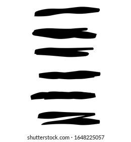Set of hand drawn underlines. Handmade strokes EPS Vector