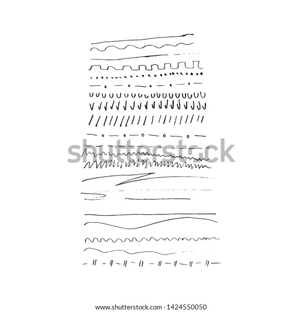 Set of hand drawn underlines,
handmade doodles, dividers on white background EPS
Vector