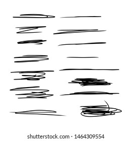 Set of hand drawn underlines isolated on a white background EPS Vector