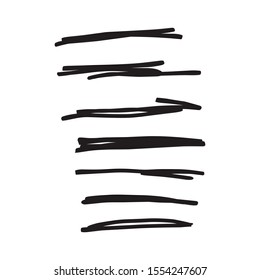 Set of hand drawn underlines isolated on a white background EPS Vector