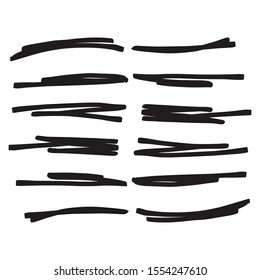 Set of hand drawn underlines isolated on a white background EPS Vector