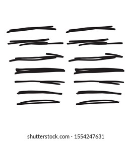 Set of hand drawn underlines isolated on a white background EPS Vector