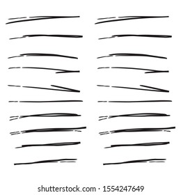 Set of hand drawn underlines isolated on a white background EPS Vector