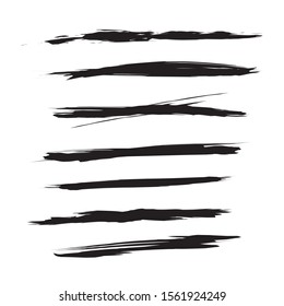 Set of hand drawn underlines isolated on a white background EPS Vector
