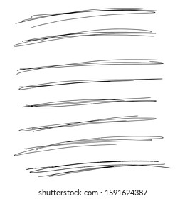 Set of hand drawn underlines isolated on a white background EPS Vector