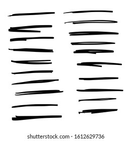 Set of hand drawn underlines isolated on a white background EPS Vector
