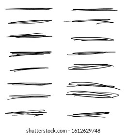 Set of hand drawn underlines isolated on a white background EPS Vector