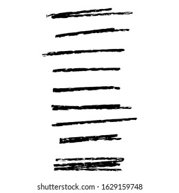 Set of hand drawn underlines isolated on a white background EPS Vector