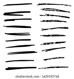 Set of hand drawn underlines isolated on a white background EPS Vector