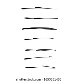 Set handgefertigt, handgezeichnet unterstrichene Linien EPS Vektorillustration