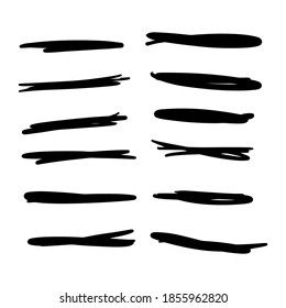 Set of hand drawn underlines isolated on a white background EPS Vector