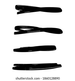 Set of hand drawn underlines isolated on a white background EPS Vector
