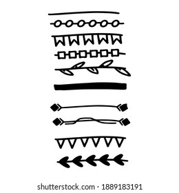 Set of hand drawn underlines isolated on a white background EPS Vector