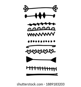 Set of hand drawn underlines isolated on a white background EPS Vector