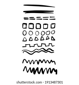 Set of hand drawn underlines isolated on a white background EPS Vector