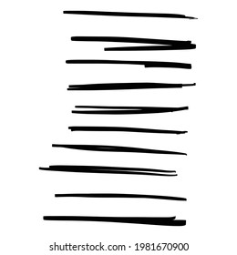 Set of hand drawn underlines isolated on a white background EPS Vector