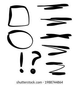 Set of hand drawn underlines isolated on a white background EPS Vector