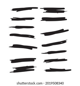 Set of hand drawn underlines isolated on a white background EPS Vector