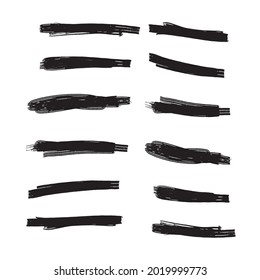 Set of hand drawn underlines isolated on a white background EPS Vector