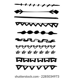 Set of hand drawn underlines isolated on a white background EPS Vector